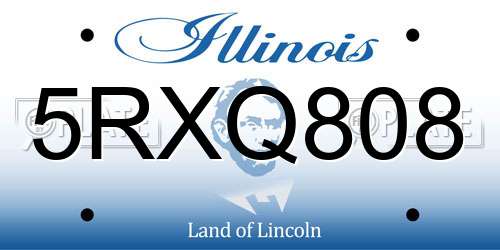 5RXQ808 Illinois License Plate