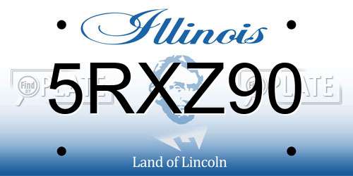 5RXZ90 Illinois License Plate