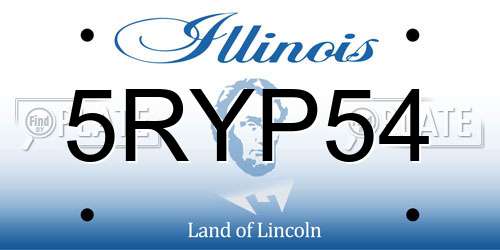 5RYP54 Illinois License Plate