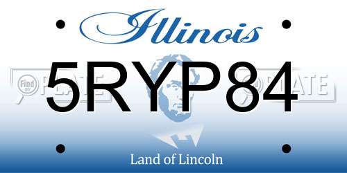 5RYP84 Illinois License Plate
