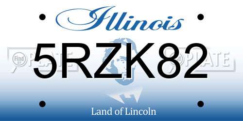 5RZK82 Illinois License Plate