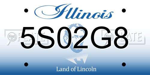 5S02G8 Illinois License Plate