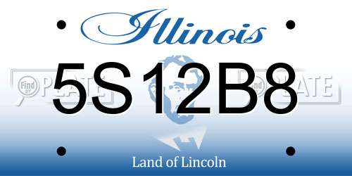 5S12B8 Illinois License Plate