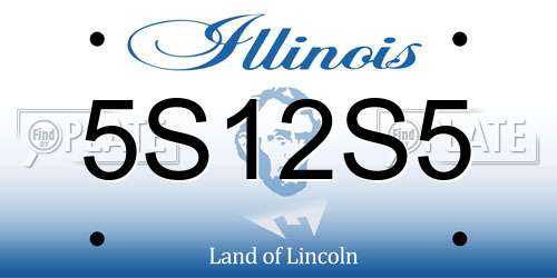 5S12S5 Illinois License Plate