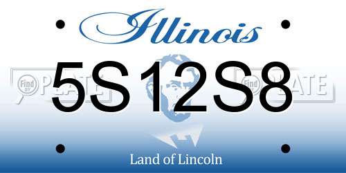 5S12S8 Illinois License Plate