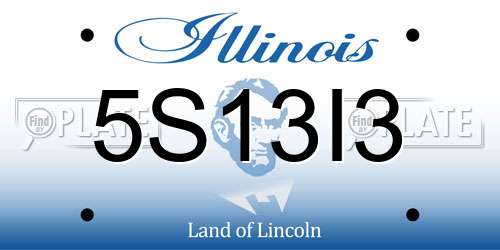 5S13I3 Illinois License Plate