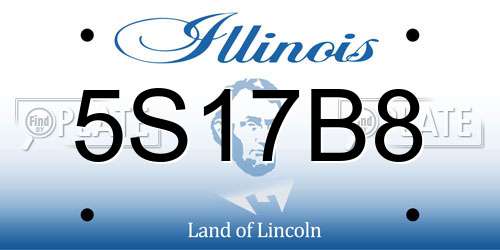 5S17B8 Illinois License Plate