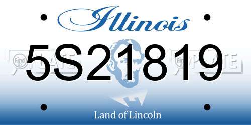 5S21819 Illinois License Plate