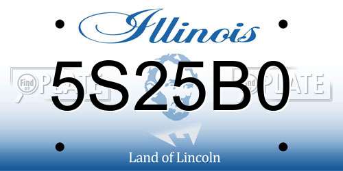 5S25B0 Illinois License Plate