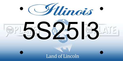 5S25I3 Illinois License Plate