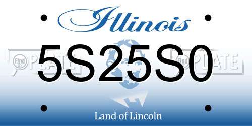 5S25S0 Illinois License Plate