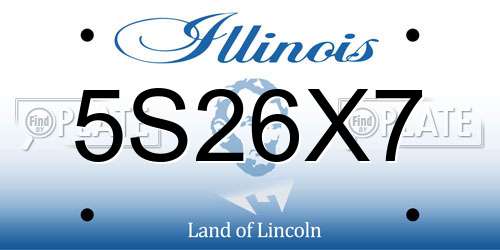 5S26X7 Illinois License Plate