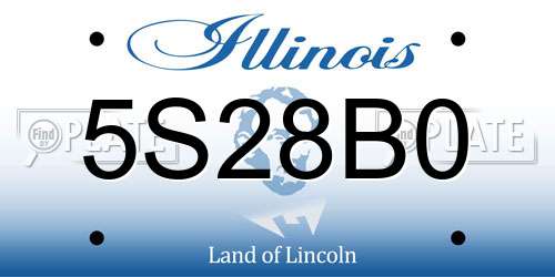 5S28B0 Illinois License Plate