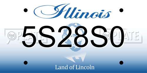 5S28S0 Illinois License Plate
