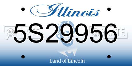 5S29956 Illinois License Plate