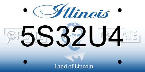 5S32U4 Illinois License Plate