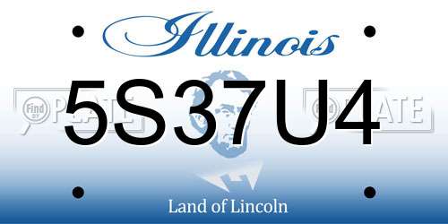 5S37U4 Illinois License Plate