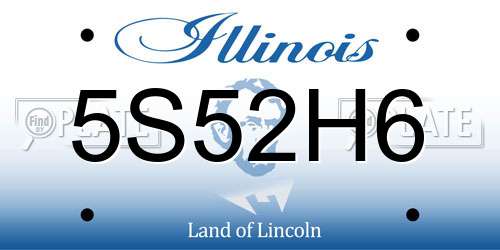 5S52H6 Illinois License Plate