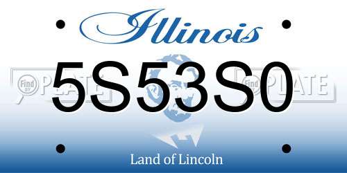 5S53S0 Illinois License Plate