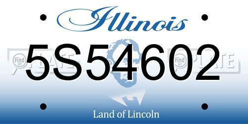 5S54602 Illinois License Plate