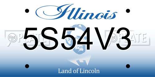 5S54V3 Illinois License Plate