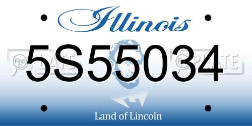 5S55034 Illinois License Plate
