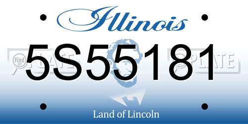 5S55181 Illinois License Plate