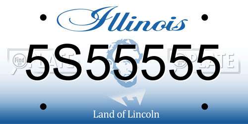 5S55555 Illinois License Plate