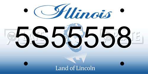 5S55558 Illinois License Plate