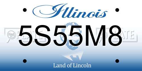 5S55M8 Illinois License Plate