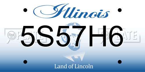 5S57H6 Illinois License Plate