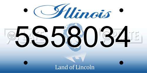 5S58034 Illinois License Plate