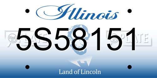 5S58151 Illinois License Plate