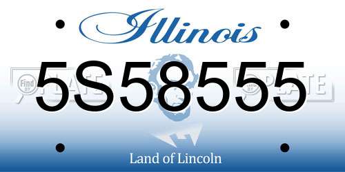 5S58555 Illinois License Plate