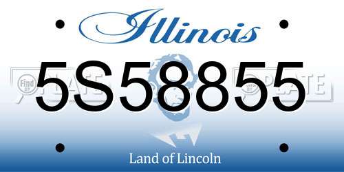 5S58855 Illinois License Plate