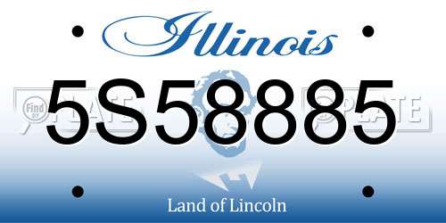 5S58885 Illinois License Plate