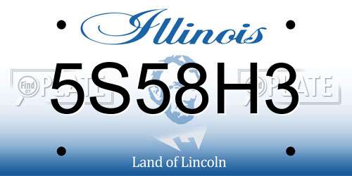 5S58H3 Illinois License Plate