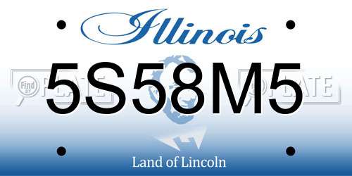 5S58M5 Illinois License Plate
