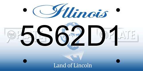 5S62D1 Illinois License Plate