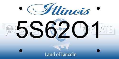 5S62O1 Illinois License Plate