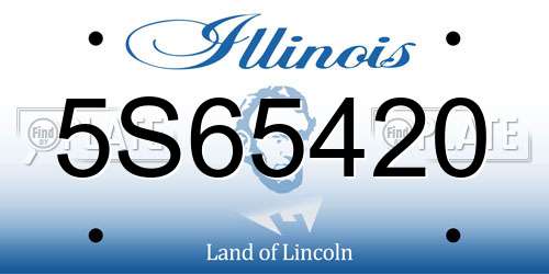 5S65420 Illinois License Plate