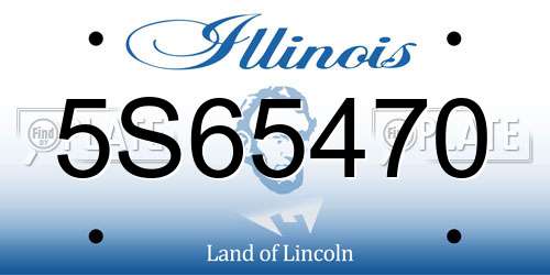 5S65470 Illinois License Plate