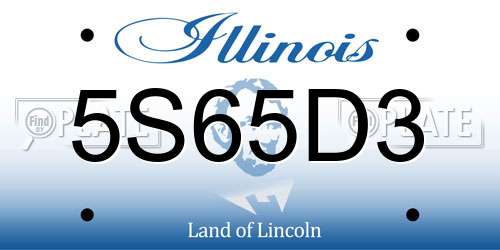 5S65D3 Illinois License Plate