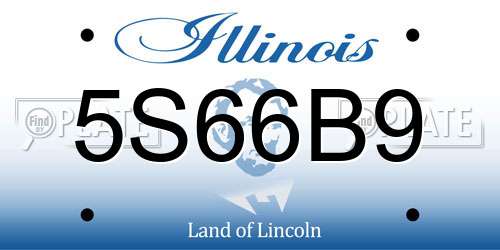 5S66B9 Illinois License Plate
