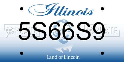 5S66S9 Illinois License Plate