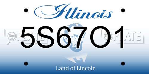 5S67O1 Illinois License Plate