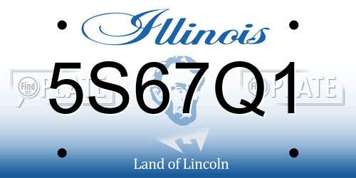 5S67Q1 Illinois License Plate