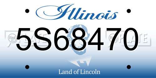 5S68470 Illinois License Plate