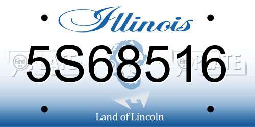 5S68516 Illinois License Plate
