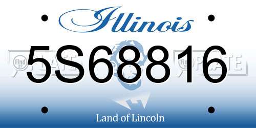 5S68816 Illinois License Plate